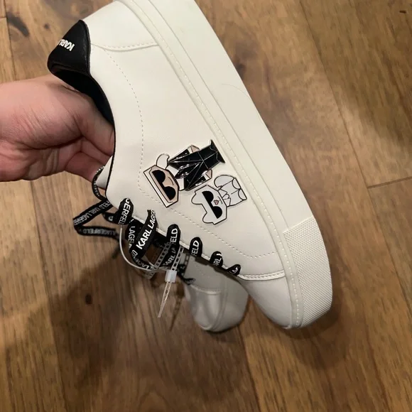 Karl Lagerfeld White and Black Men's Sneakers - Picture 3 of 3